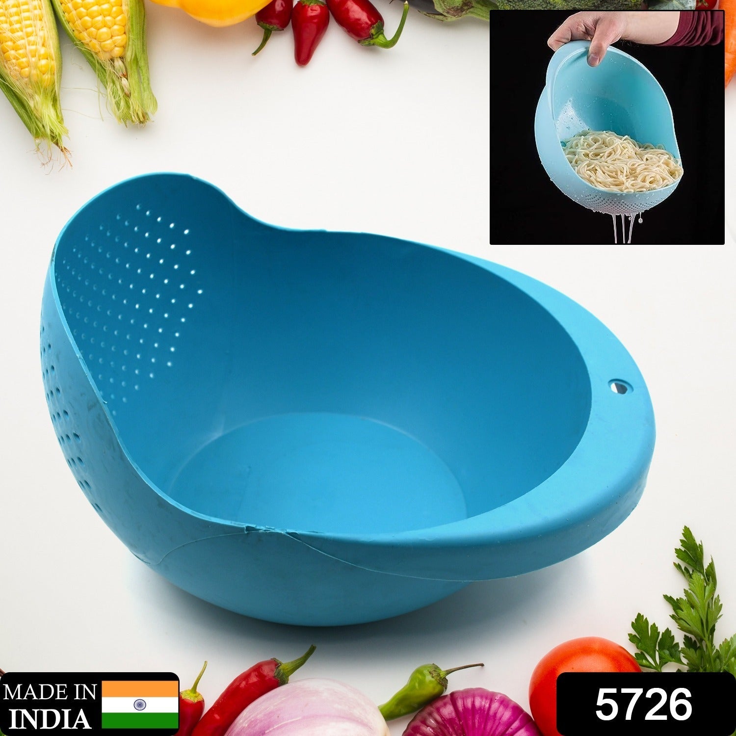 5726 Plastic Rice Bowl / Food Strainer Thick Drain Basket for Rice, Vegetable & Fruit, Strainer Colander, Fruit Basket, Pasta Strainer, Washing Bowl (1 pc ) 5726 Plastic Rice Bowl / Food Strainer Thick Drain Basket for Rice, Vegetable & Fruit, Strainer Colander, Fruit Basket, Pasta Strainer, Washing Bowl (1 pc )
